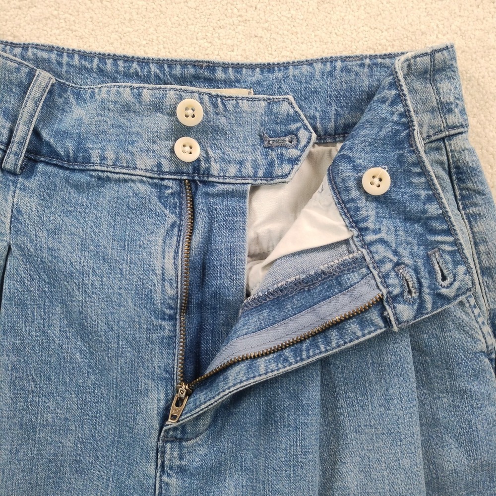 Madewell Pleated Wide-Leg Jeans Women's Size 2 Kinnon Wash Baggy Ankle Crop EUC - Picture 3 of 16